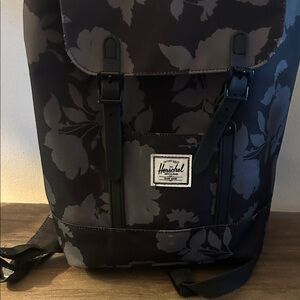 Herschel Supply Company Black and Gray Floral Backpack
